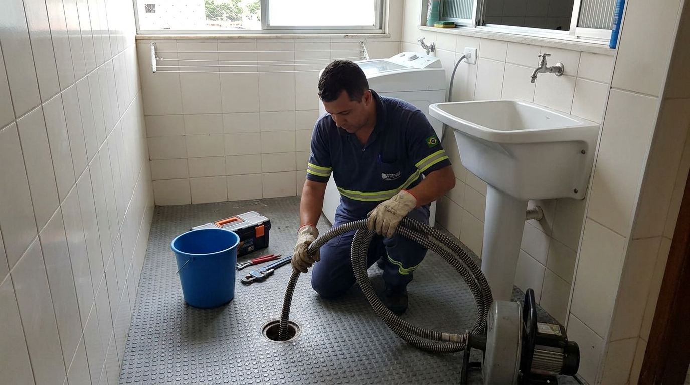 Desentupimento de ralo residencial em Recife‑PE