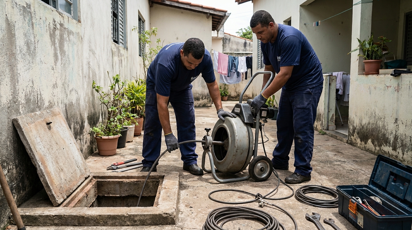 Desentupimento de rede de esgoto em Recife‑PE