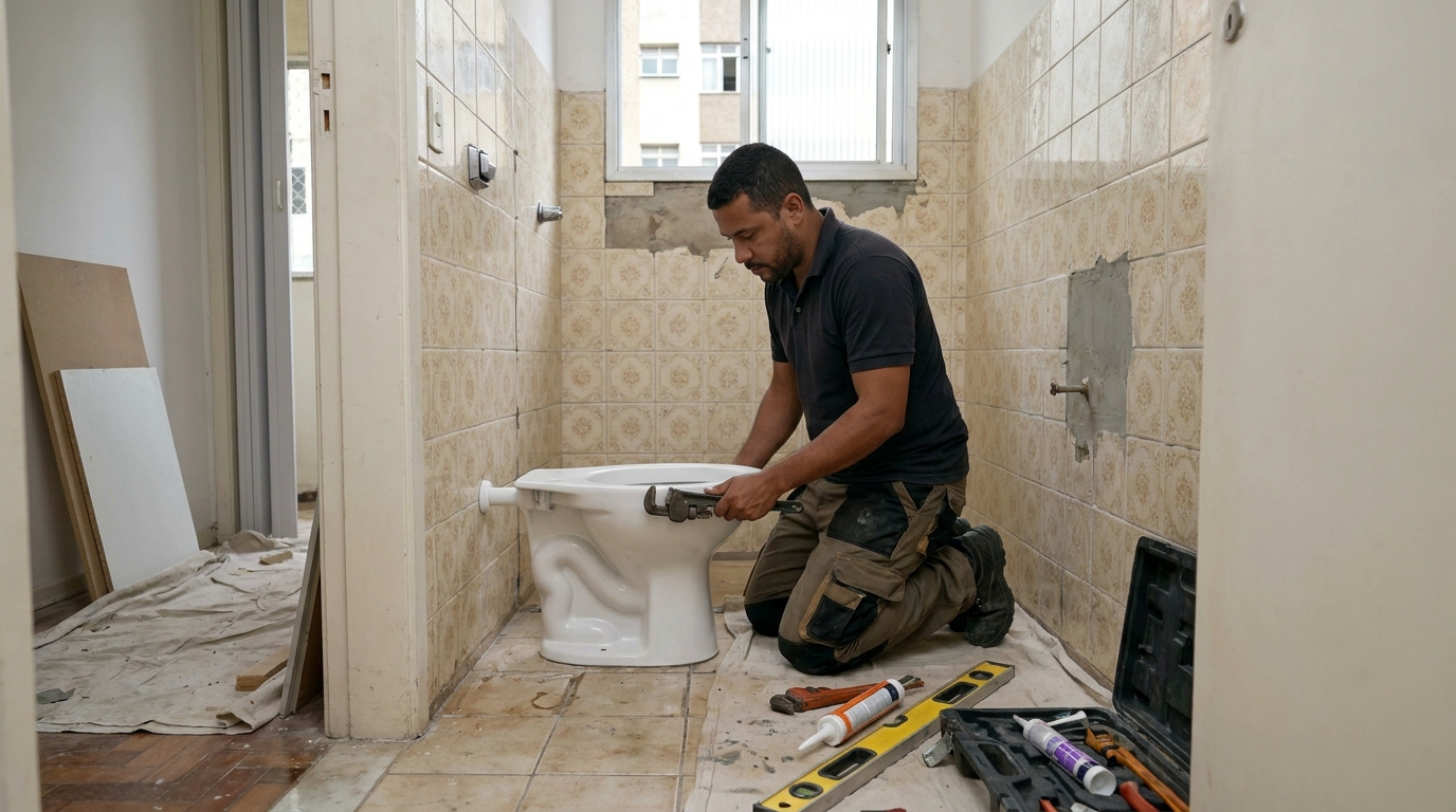 Instalação de vaso sanitário profissional em Recife‑PE